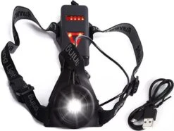 SFVD - Led Hardloop Verlichting Van Hoge Kwaliteit - One Size - USB Oplaadbaar Voor En Achterkant - Hardloop Lampjes - Hardloop Lichtjes - Hardloop Vest - Hardloopverlichting - Hardloop Borstlamp