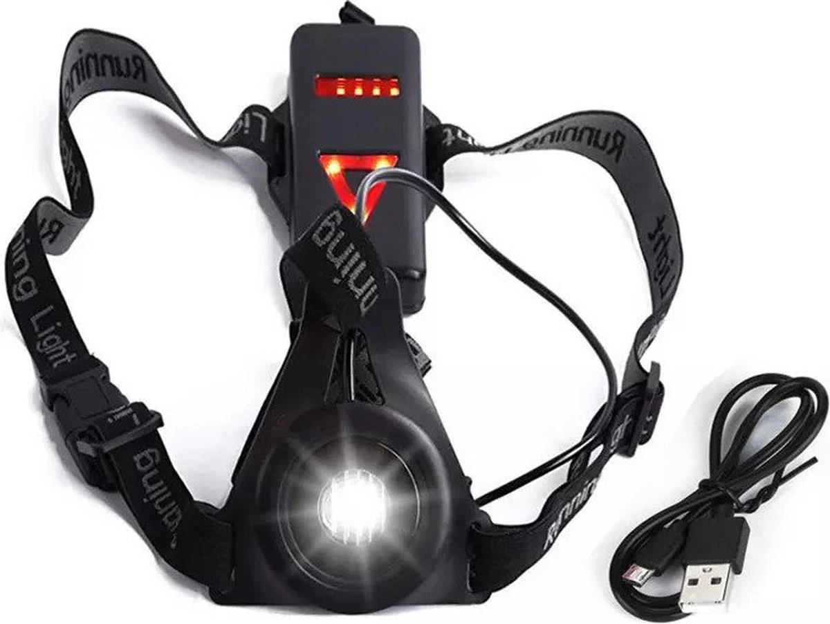 SFVD - Led Hardloop Verlichting Van Hoge Kwaliteit - One Size - USB Oplaadbaar Voor En Achterkant - Hardloop Lampjes - Hardloop Lichtjes - Hardloop Vest - Hardloopverlichting - Hardloop Borstlamp 1 SFVD - Led Hardloop Verlichting Van Hoge Kwaliteit - One Size - USB Oplaadbaar Voor En Achterkant - Hardloop Lampjes - Hardloop Lichtjes - Hardloop Vest - Hardloopverlichting - Hardloop Borstlamp