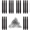 Merkloos Dragon Darts Zwarte Dart Shafts - 10 Sets (30 Stuks) - Medium - Darts Shafts - Plus 10 Sets (30 Stuks) Veerringen - Cadeau