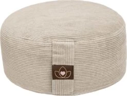 Meditatiekussen Eco Rib Grijs Rond - Lotus | Yoga Kussen
