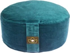 Meditatiekussen Velvet Eco Donkergroen Rond - Lotus | Yoga Kussen