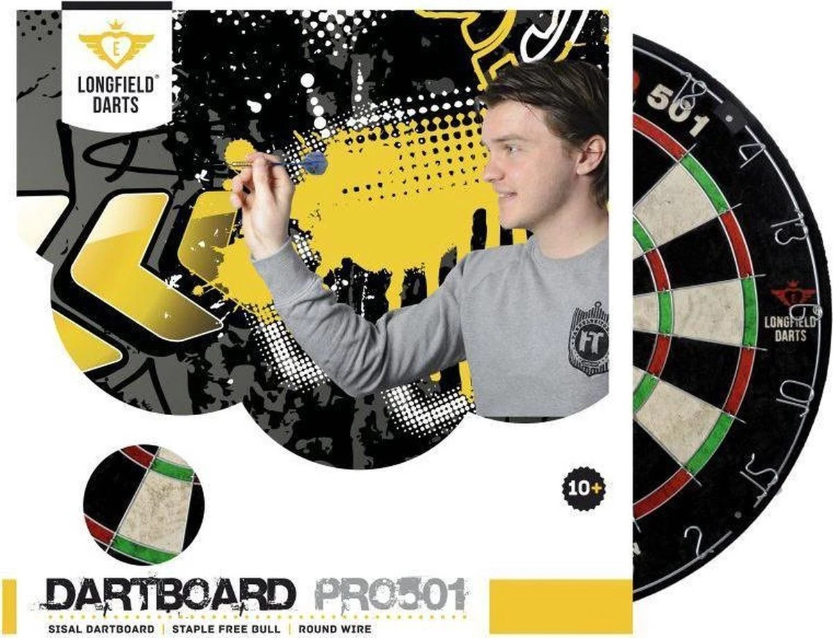 Dartbord Pro 501, Chinese Sisal, Bull Zonder Kram, Ronde Draad, ⌀ 46 Cm. 2 Dartbord Pro 501, Chinese Sisal, Bull Zonder Kram, Ronde Draad, ⌀ 46 Cm. - Afbeelding 2