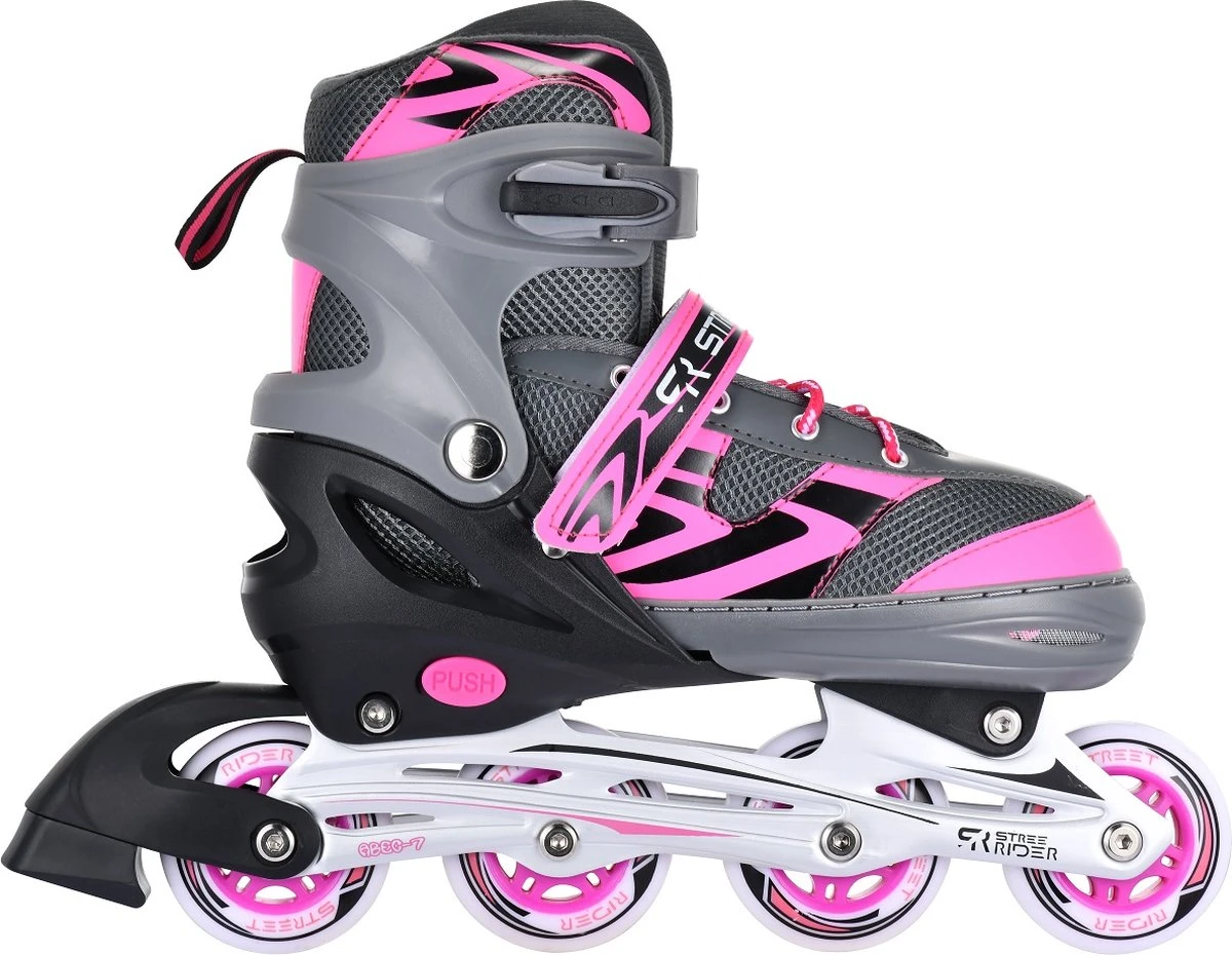 Street Rider Inlineskates Verstelbaar Maat 39-42 Roze/grijs 1 Street Rider Inlineskates Verstelbaar Maat 39-42 Roze/grijs