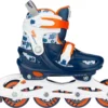 Nijdam Inline Skates Verstelbaar - Traffic Racer - Marine/Oranje/Wit/Zilvergrijs - 37-40