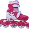 Street Rider Inline Skates Hardboot - Verstelbaar - Skeelers Met Hartjes - Maat 30-33 - Roze