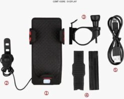 METAHUB Powerbank Fiets Telefoonhouder - Zwart Rood - Fiets Smartphone Houder - 2400 MAh - Claxon - Koplamp -Merkloos Verkoop 1200x961 2