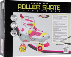 Nijdam Rolschaatsen Meisjes Verstelbaar Semi-Softboot - Rave Skate - Fluorroze/Fluorgeel/Wit/Grijs/Antraciet - 34-37 -Merkloos Verkoop 1200x962 1