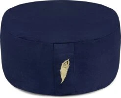 MindBaas - Meditatiekussen - Eco - Rond - Donkerblauw - 15 X 33 Cm (hoogte X Diameter)
