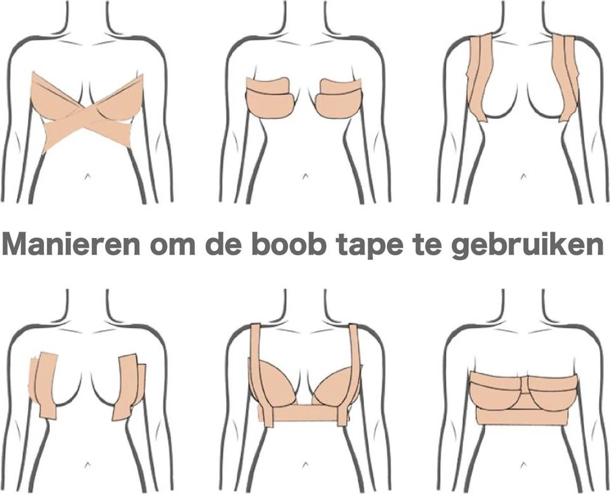 ConfiDance Boob Tape Met Nipple Covers - Fashion Tape - Borst Tape - Plak BH & Tepelplakkers Beige (7,5 Cm) 8 ConfiDance Boob Tape Met Nipple Covers - Fashion Tape - Borst Tape - Plak BH & Tepelplakkers Beige (7,5 Cm) - Afbeelding 8