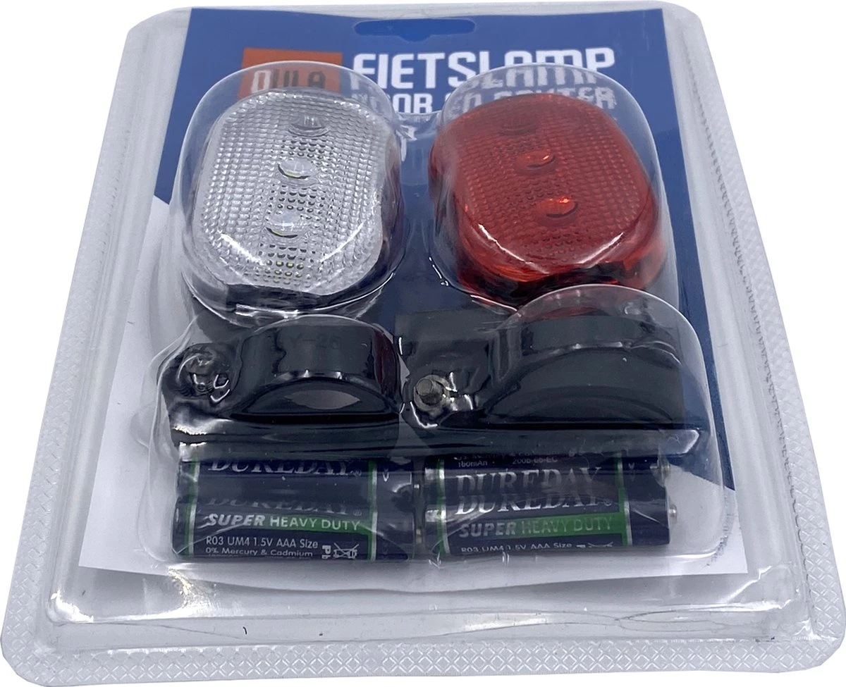 DULA Fietslamp Set Wit - Rood - Fietslampjes - Fietsverlichting - Voor En Achter - 1 Set 3 DULA Fietslamp Set Wit - Rood - Fietslampjes - Fietsverlichting - Voor En Achter - 1 Set - Afbeelding 3