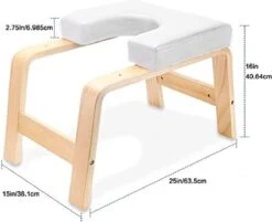 Merkloos Decopatent® Yoga Stoel - Bamboe Inversie Stoel - Wit Kussen - Meditatie Bankje - Hoofdstand Bankje - Yoga Kruk - Yoga Oefening Trainer - Yogastoel - Handstand Trainer - Omgekeerde Kruk / Stoel -Merkloos Verkoop 1200x976 6