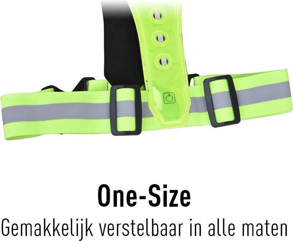 Athletix® - Hardloopvest Met Verlichting - LED - One-Size - Verstelbaar - Unisex - Sportvest - Met Batterijen 5 Athletix® - Hardloopvest Met Verlichting - LED - One-Size - Verstelbaar - Unisex - Sportvest - Met Batterijen - Afbeelding 5