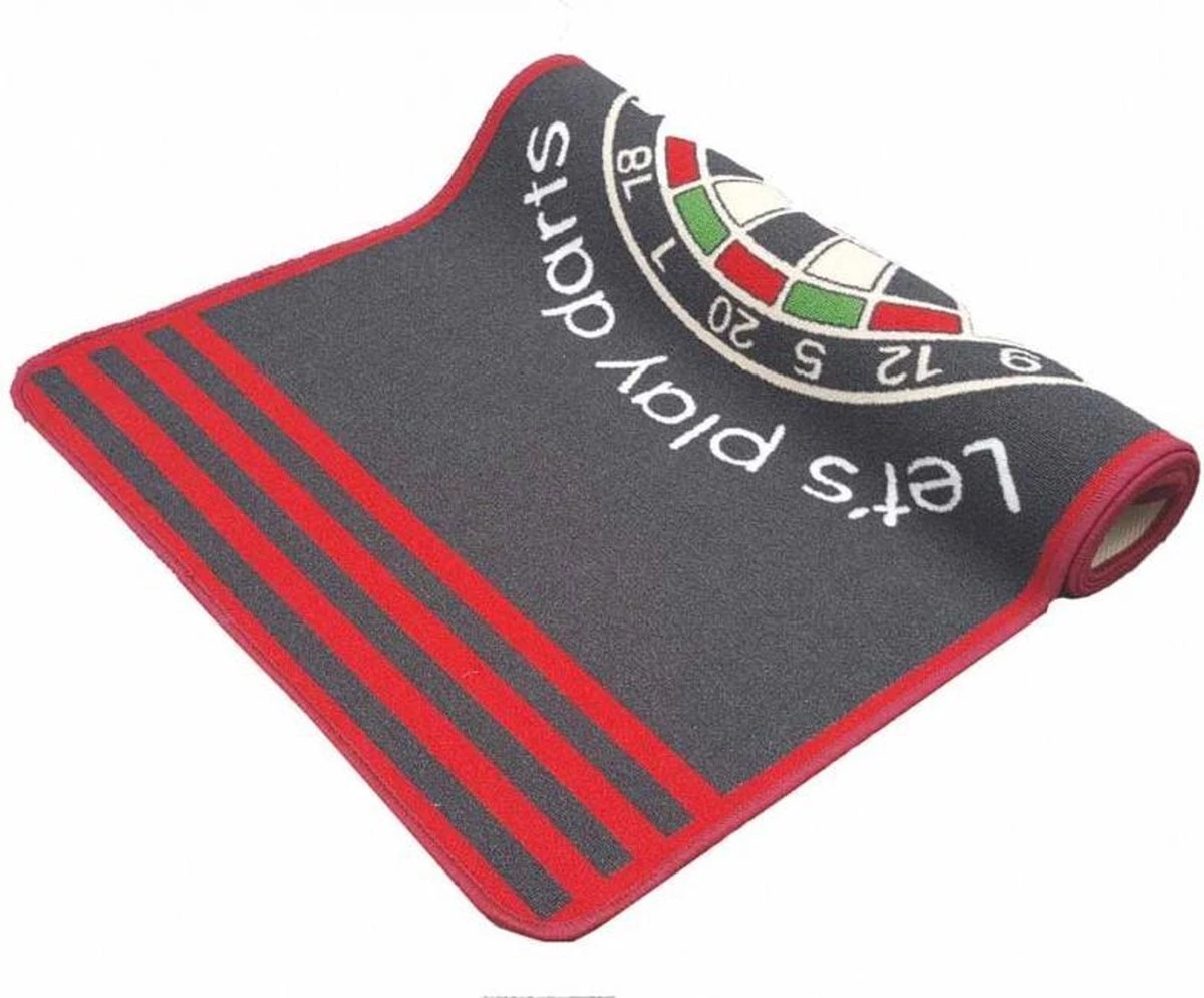 ABC Darts - Dartmat - Antracite Rood - 241 X 80 Cm 2 ABC Darts - Dartmat - Antracite Rood - 241 X 80 Cm - Afbeelding 2