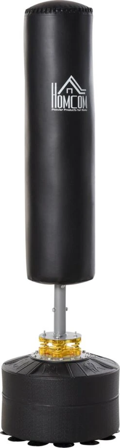 HOMCOM Bokszak Veersockel Vrijstaand Bokstraining Volwassenen Zwart A91-122