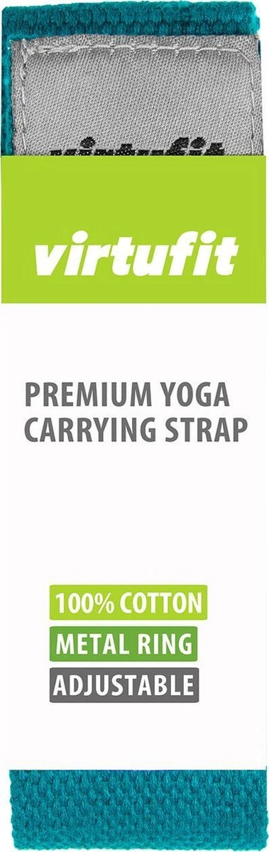 VirtuFit Premium Yoga Mat Draagriem - Katoen - Ocean Green 2 VirtuFit Premium Yoga Mat Draagriem - Katoen - Ocean Green - Afbeelding 2