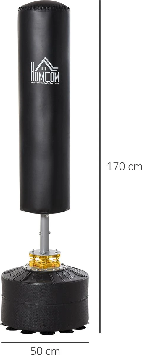 HOMCOM Bokszak Veersockel Vrijstaand Bokstraining Volwassenen Zwart A91-122 3 HOMCOM Bokszak Veersockel Vrijstaand Bokstraining Volwassenen Zwart A91-122 - Afbeelding 3