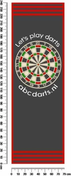 ABC Darts - Dartmat - Antracite Rood - 241 X 80 Cm 13 ABC Darts - Dartmat - Antracite Rood - 241 X 80 Cm -Merkloos Verkoop 486x1200 3