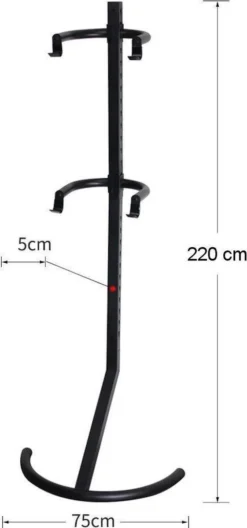 Merkloos Decopatent® Staand Fietsenrek Om 2 Fietsen Op Te Hangen - Ophangen Van 2 Fietsen Boven Elkaar - Fietsrek Ophangsysteem - 220 Cm -Merkloos Verkoop 561x1200 1