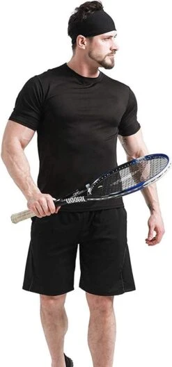 MJ Sports Hoofdband - Hoofdband Sport - Zweetband - Haarband - Sporthaarband - Hardlopen - Unisex - Zwart -Merkloos Verkoop 561x1200