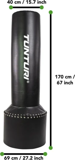 Tunturi Bokszak Staand - Vrijstaande Bokspaal - Met Zand Vulbare Voet - Zwart - 170 Cm Hoog - Incl. Gratis Fitness App -Merkloos Verkoop 568x1200 1