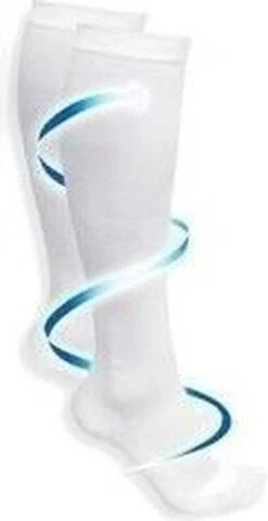 MYCARE+ Compressiesokken - Bloedcirculatie - Pijnpreventie - Ondersteunend - Duopack - Wit - Maat 41-46 - 2 Paar -Merkloos Verkoop 617x1200