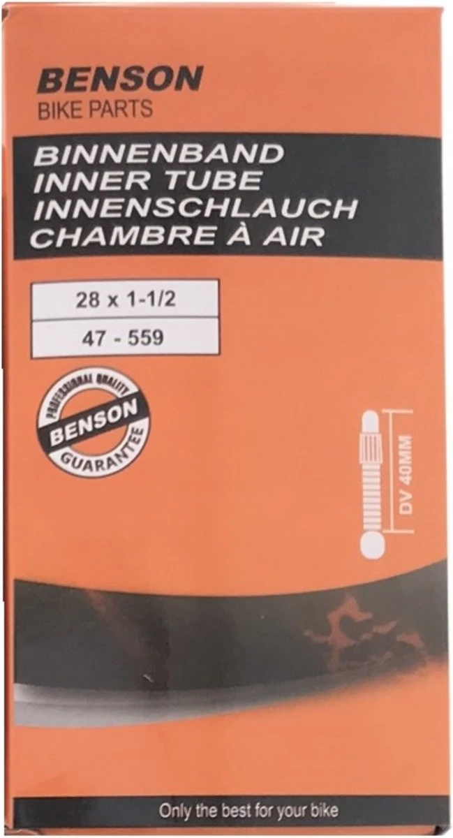 Benson Binnenband Rubber 28 X 1 1/2 - 40 - 635 - Dunlop Ventiel 32 Mm 5 Benson Binnenband Rubber 28 X 1 1/2 - 40 - 635 - Dunlop Ventiel 32 Mm - Afbeelding 5