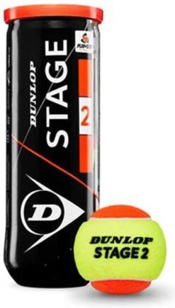 Dunlop Stage 2 Tennisballen - Geel/oranje - 3 Stuks