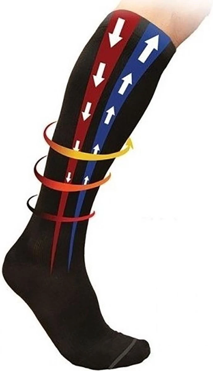 MYVCARE+ Compressiesokken - Maat 36/40 - Koper Geweven - Pij Verlichtend - Zwart - S/M - 2 Paar - Tegen Zwelling 5 MYVCARE+ Compressiesokken - Maat 36/40 - Koper Geweven - Pij Verlichtend - Zwart - S/M - 2 Paar - Tegen Zwelling - Afbeelding 5