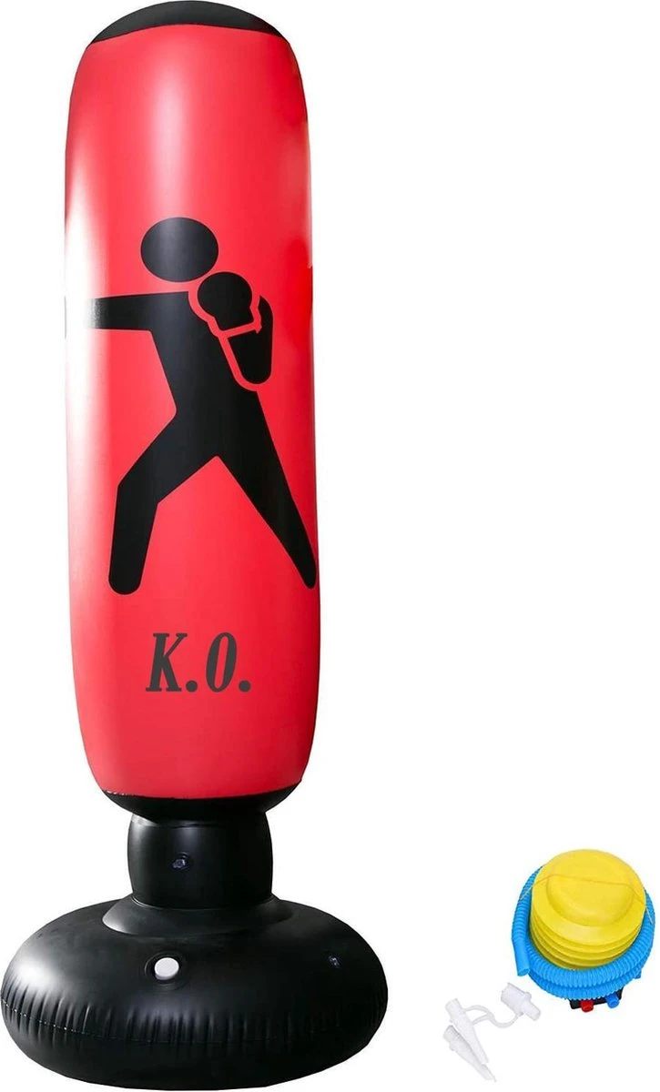NordFalk Staande Boksbal 160 X Ø30cm - Bokszak Opblaasbaar - Bokspaal Incl. Voetpomp 1 NordFalk Staande Boksbal 160 X Ø30cm - Bokszak Opblaasbaar - Bokspaal Incl. Voetpomp