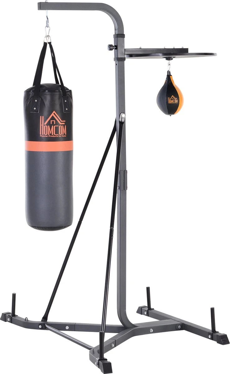 HOMCOM Bokszakhouder Met Een Draagvermogen Van 100 Kg Bokszakstandaard Met Boksbal Bokszak A91-073 1 HOMCOM Bokszakhouder Met Een Draagvermogen Van 100 Kg Bokszakstandaard Met Boksbal Bokszak A91-073