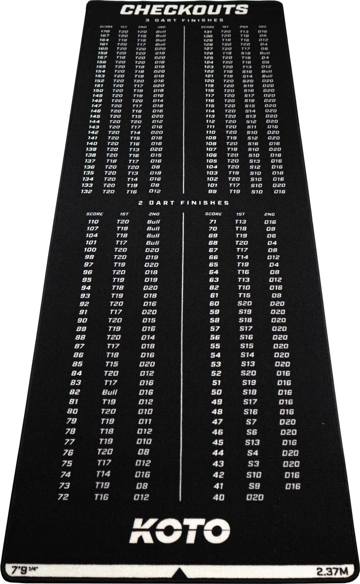 KOTO Carpet Checkout Dartmat 237 X 80 Cm 10 KOTO Carpet Checkout Dartmat 237 X 80 Cm - Afbeelding 10