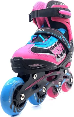 Move Fast Verstelbare Inlineskates - Maat 34-37 - Unisex - Roze/zwart/blauw -Merkloos Verkoop 761x1200