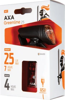 AXA Greenline 25 Lux - LED Fietslampjes Voor En Achter - Fietsverlichting USB Oplaadbaar -Merkloos Verkoop 776x1200 7