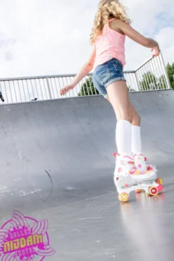 Nijdam Rolschaatsen Meisjes Verstelbaar Semi-Softboot - Rave Skate - Fluorroze/Fluorgeel/Wit/Grijs/Antraciet - 38-41 -Merkloos Verkoop 799x1200 2