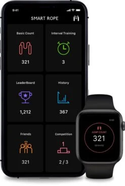 SmartRope Rookie - Springtouw Met Mobiele App - Fitness Springtouw Met Teller - Verstelbaar Springtouw - Touwtje Springen - Skipping Rope - Touwtje Springen - Fitness - Boksen - Krachttraining - Crossfit - Zwart -Merkloos Verkoop 805x1200