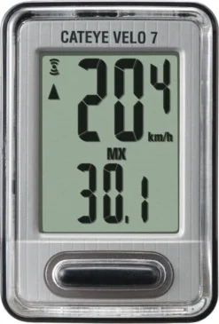 Cateye CC-VL520 Velo 7 Fietscomputer - Bedraad - Zwart / Grijs