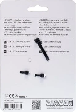 Simson Future Fietsverlichting Koplamp 30 Lux - LED - Oplaadbaar 16 Simson Future Fietsverlichting Koplamp 30 Lux - LED - Oplaadbaar -Merkloos Verkoop 812x1200