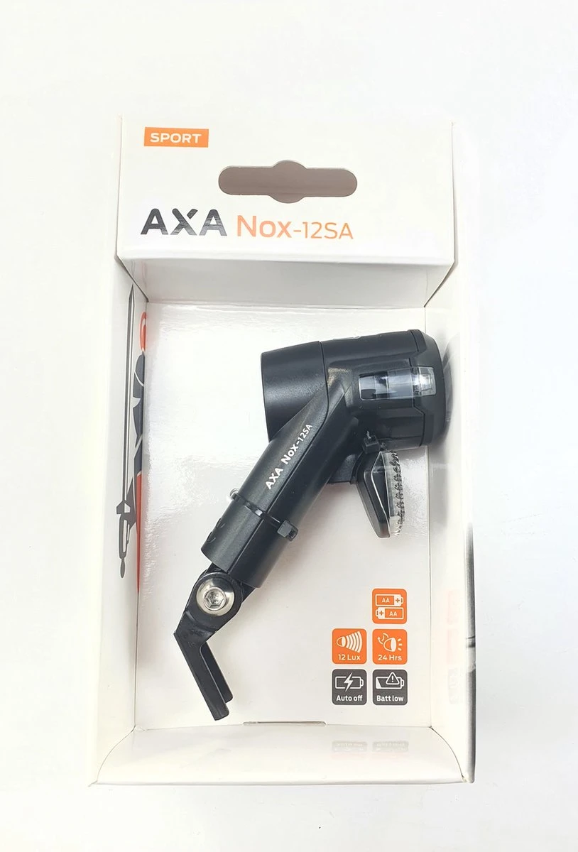 AXA Nox Sport 12 Lux - Fietslamp Voorlicht - LED Koplamp - Fietsverlichting Op Batterij - Auto/Off - Zwart 7 AXA Nox Sport 12 Lux - Fietslamp Voorlicht - LED Koplamp - Fietsverlichting Op Batterij - Auto/Off - Zwart - Afbeelding 7