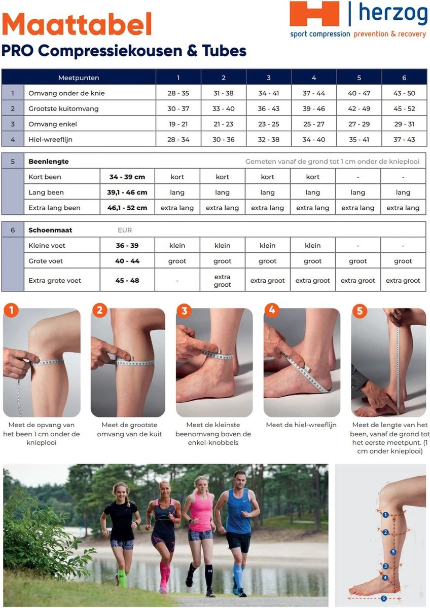 Herzog PRO Compressiekousen Maat II - Zwart - 40-44 - Long 8 Herzog PRO Compressiekousen Maat II - Zwart - 40-44 - Long - Afbeelding 8