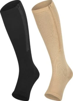 Steunkousen Met Rits Open Teen - Zwart - Per Paar 30 Steunkousen Met Rits Open Teen - Zwart - Per Paar -Merkloos Verkoop 868x1200 3