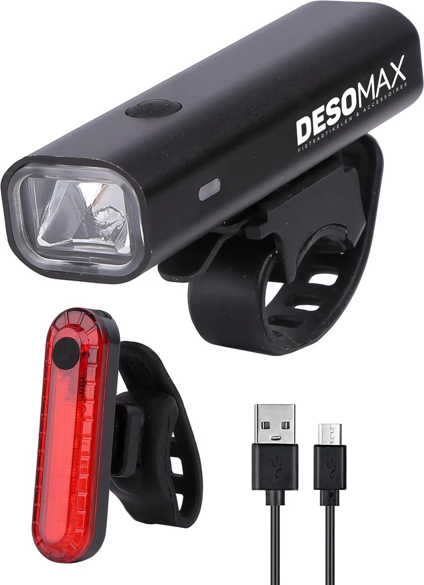 DesoMax® Fietsverlichting Set USB Oplaadbaar Heldere Fietslamp - Voorlicht - Achterlicht - Koplamp - Achterlamp 10 DesoMax® Fietsverlichting Set USB Oplaadbaar Heldere Fietslamp - Voorlicht - Achterlicht - Koplamp - Achterlamp - Afbeelding 10