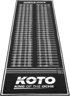 KOTO Carpet Check Out - Dartmat 285 X 80 Cm - Zwart - Rekenhulp- Dart Oche