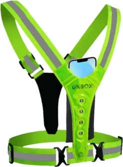 UNBOX Hardloopvest Met Verlichting - USB-C Oplaadbaar - Hardloop Telefoonhouder - Hardloopvest Met Telefoonhouder