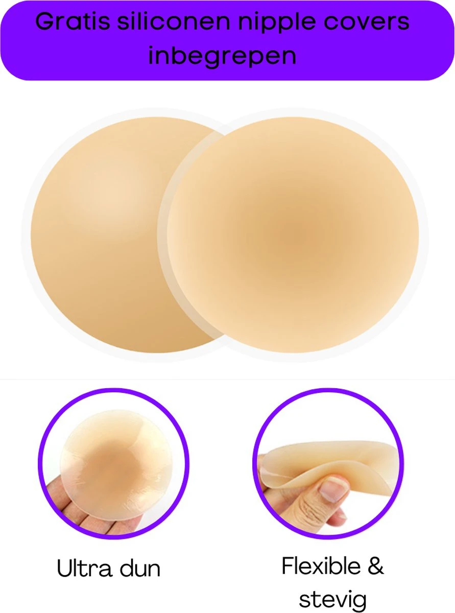 ConfiDance Boob Tape Met Nipple Covers - Fashion Tape - Borst Tape - Plak BH & Tepelplakkers Beige (7,5 Cm) 5 ConfiDance Boob Tape Met Nipple Covers - Fashion Tape - Borst Tape - Plak BH & Tepelplakkers Beige (7,5 Cm) - Afbeelding 5