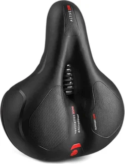 IBright Gel Fietszadel Met LED Oplaadbare Achterlicht - USB Oplaadbaar - Fietsverlichting Met 6 Functie's - Dames / Heren - Waterdicht - Gratis Zadelstrop - USB Oplaadkabel - Zwart -Merkloos Verkoop 916x1200 2