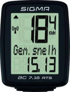 Sigma Fietscomputer BC 7.16 ATS - Draadloos - Zwart