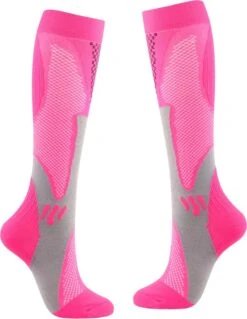 MyStand Compressie Sokken Voor Hardlopen - Steunkousen Vliegtuig - Maat L/XL - Roze