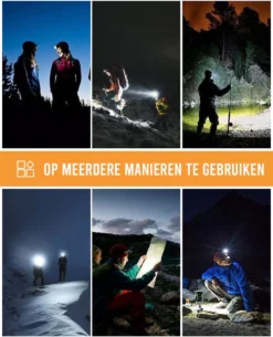 Ultrakrachtige Militaire Hoofdlamp USB Oplaadbaar Met 8 LED Koplampen 18000 Lumen Verstelbaar Hoofdlampje Oranje Headlight -Merkloos Verkoop 973x1200