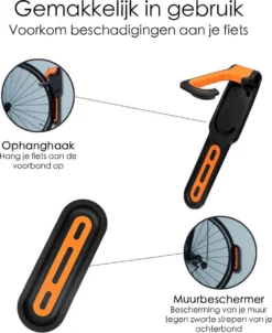 Fiets Ophangbeugel - Zwart / Oranje - Cycling WallMount - Muurhouder Fiets - Muurbeugel Wandhouder Wandbeugel - Muurbevestiging Ophangsysteem - Muur Houder Fietsbeugel Fietshaak -Merkloos Verkoop 983x1200