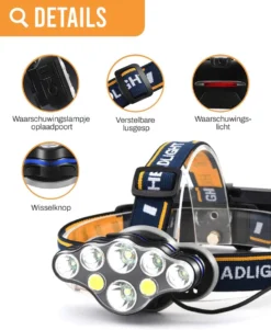 Ultrakrachtige Militaire Hoofdlamp USB Oplaadbaar Met 8 LED Koplampen 18000 Lumen Verstelbaar Hoofdlampje Oranje Headlight -Merkloos Verkoop 985x1200 1